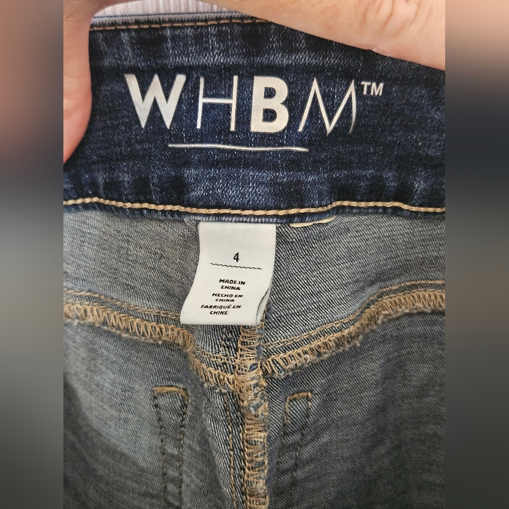 White House Black Market Dark Blue Slim Cropped Jeans Size 4 - Picture 3 of 4